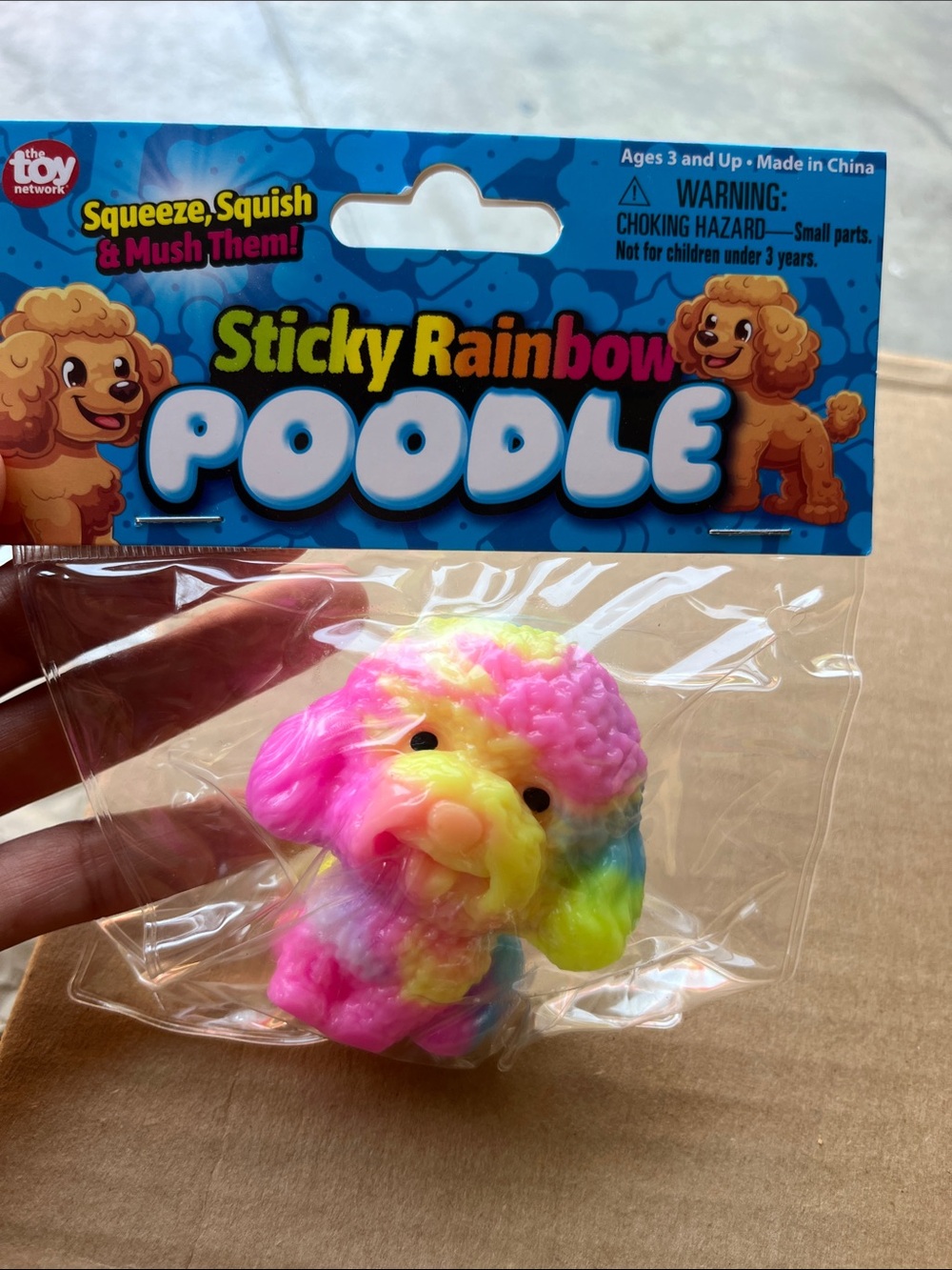 Sticky Rainbow Poodle Squishy Toy - Multicolor